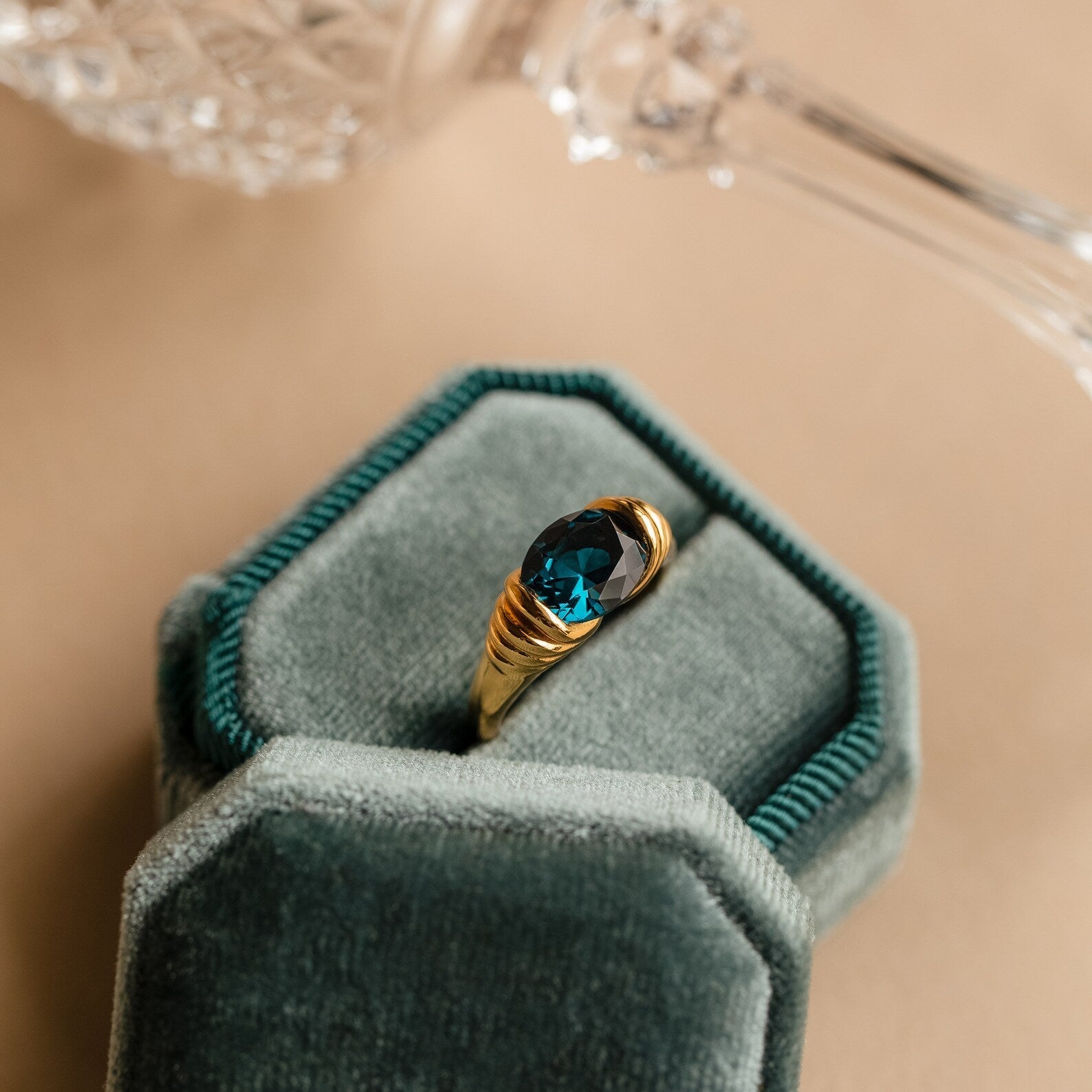 Make a Statement with our London Blue Topaz Signet Ring 18K Gold